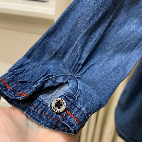 Tommy Hilfiger Denim Dress long sleeve red stitching (5 years) - Picture 6 of 12